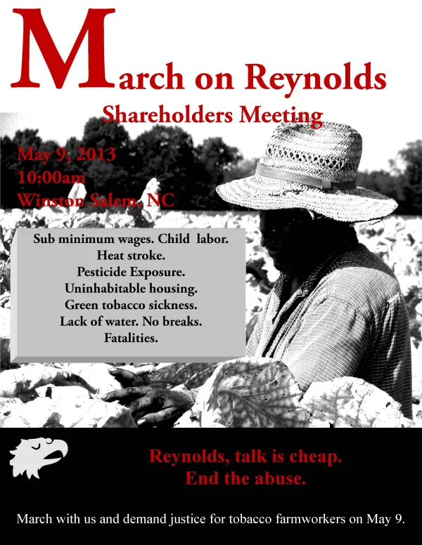 Download a flyer for 2013 Reynolds shareholder march