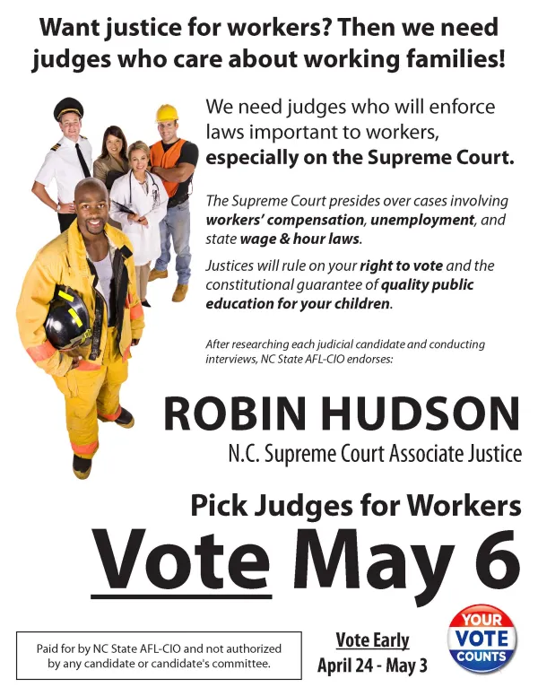 Vote Robin Hudson for Supreme Court