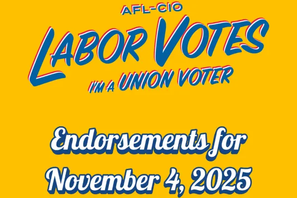 graphic promoting endorsements for November 4, 2025