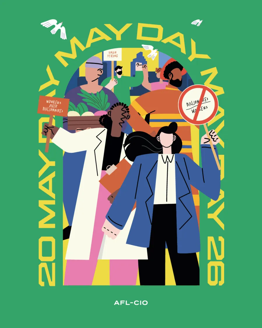 artwork by AFL-CIO promoting May Day 2026