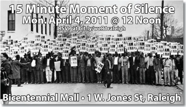 We Are One Silent Protest in Raleigh April 4, 2011