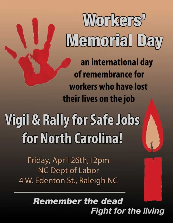 Flyer for 2013 WMD observance in Raleigh.