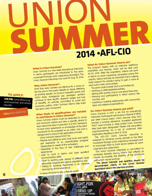 Grab the Union Summer 2014 flyer.