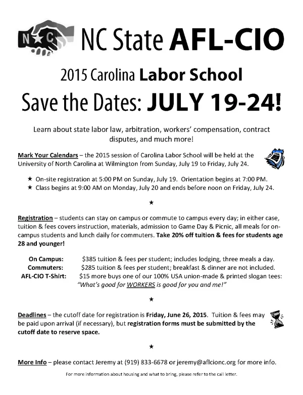Grab the flyer for Labor School (PDF)