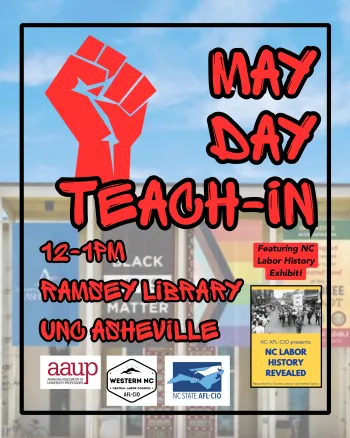 graphic promoting May Day 2026 in Asheville